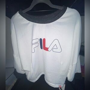 FILA White Sleep Shirt with Navy and Red Logo